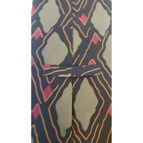 Leon Tirsch Designs Neck Tie Mens Black Green 100% Silk Made in Italy Artwear - Picture 5 of 15